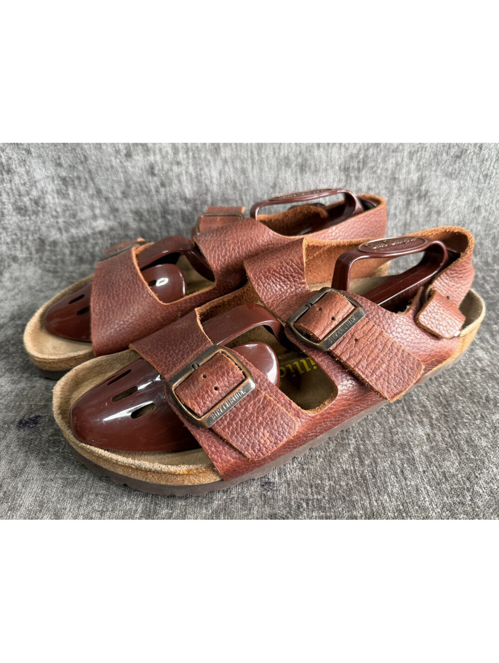 Papillio by Birkenstock Brown Pebbled Leather Sandals Mens EU 43 US 10
